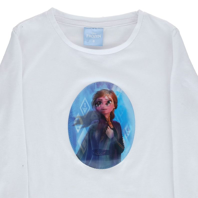 Polera Manga Larga Niña Frozen Princess Blanco Disney-2