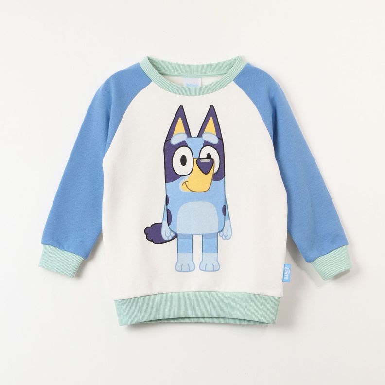 Poleron Cerrado Niño Raglan Beige Bluey-0