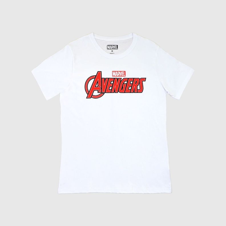 Polera Hombre Avengers Logo Blanco Marvel-0