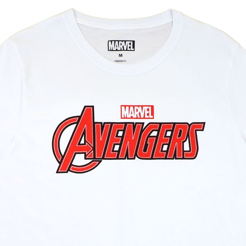 Polera Hombre Avengers Logo Blanco Marvel-1