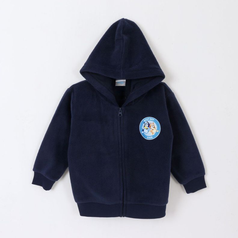 Polar Escolar con Gorro Nino Logo Azul Marino Bluey