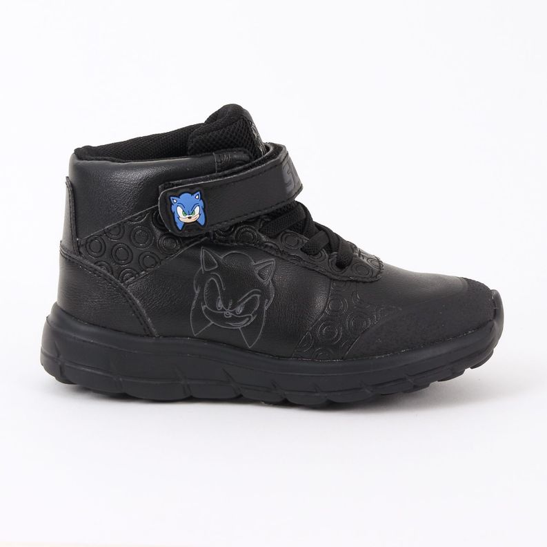 Zapatilla Escolar Nino Cana Alta Negro Sonic