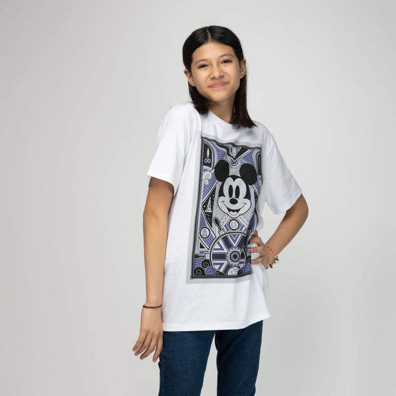 Polera Niño Bicolor Mickey 100 años Blanco Disney-0