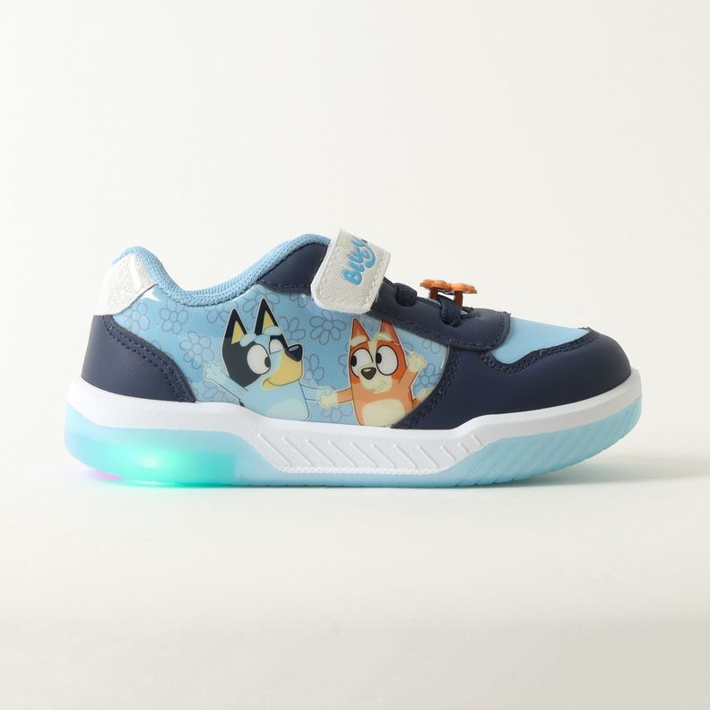 Zapatilla Con Luces Niña Flores Celeste Bluey-1