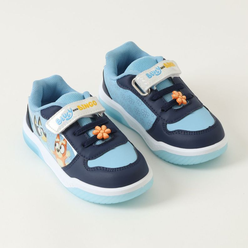 Zapatilla Con Luces Niña Flores Celeste Bluey-2