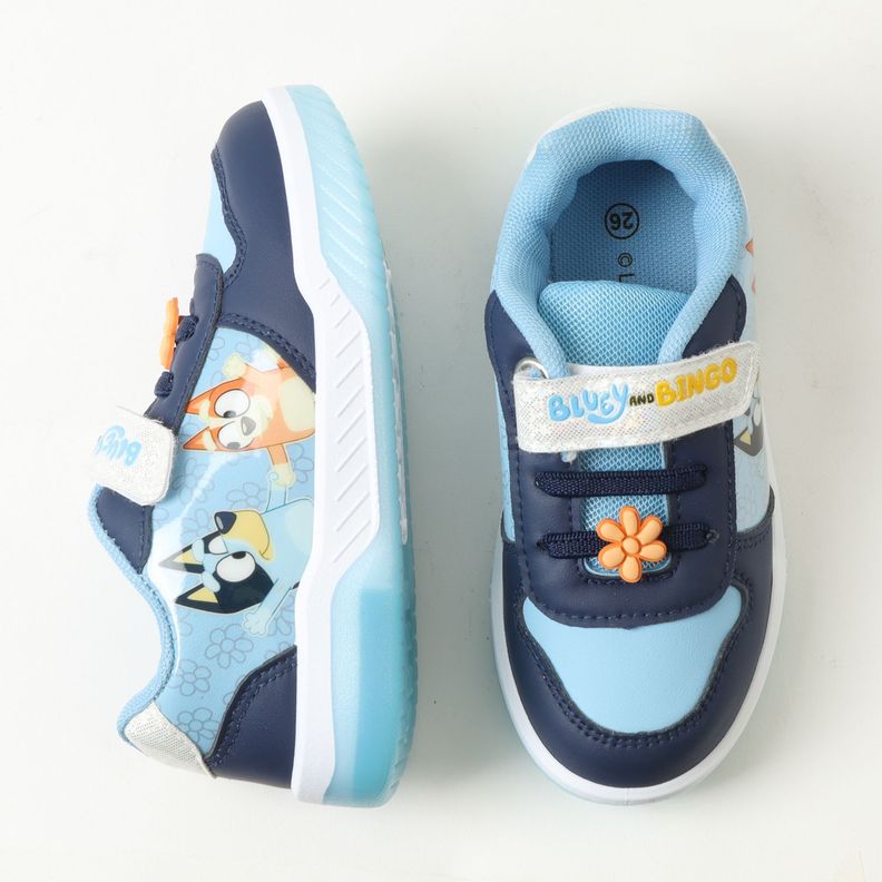 Zapatilla Con Luces Niña Flores Celeste Bluey-3