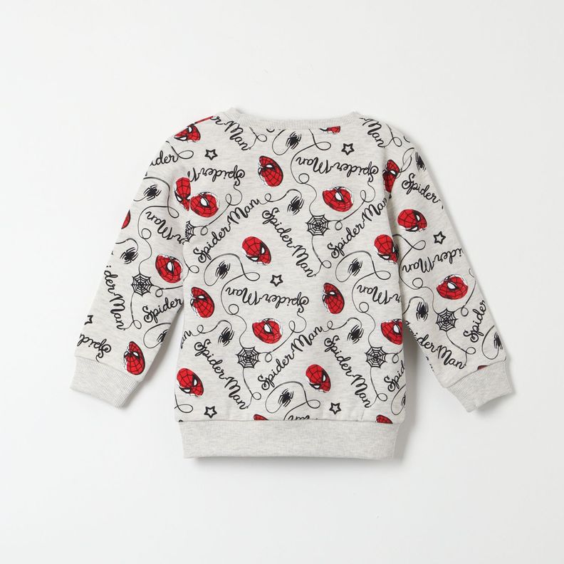 Poleron Cerrado Niño Spiderman Telaraña Gris Marvel-2