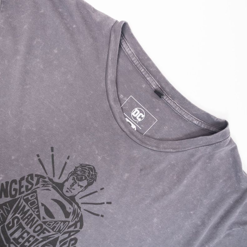 Polera Hombre  Dc Comics Superman Gris-1