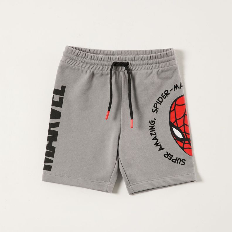 Short Niño Cara Spiderman Gris Marvel-0