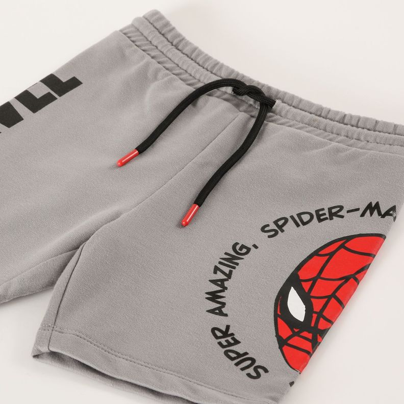 Short Niño Cara Spiderman Gris Marvel-1