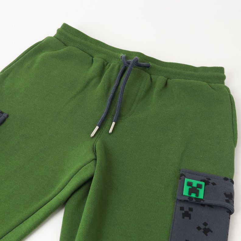 Pantalon De Buzo Niño Bolsillos Verde Minecraft-1