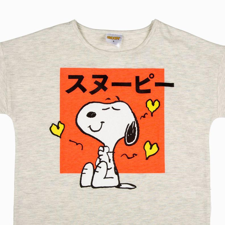 Polera Niña Tres Corazones Gris Snoopy-4