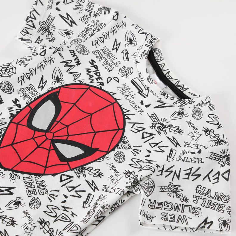 Polera Manga Corta Niño Spiderman Gris Marvel-1