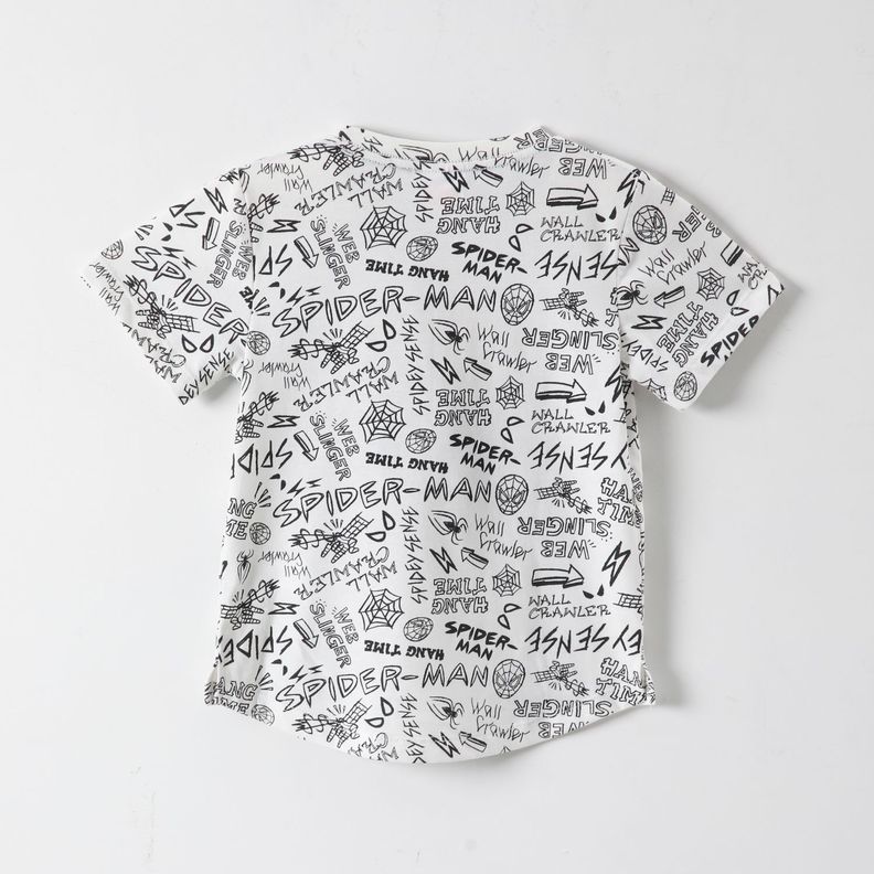 Polera Manga Corta Niño Spiderman Gris Marvel-2