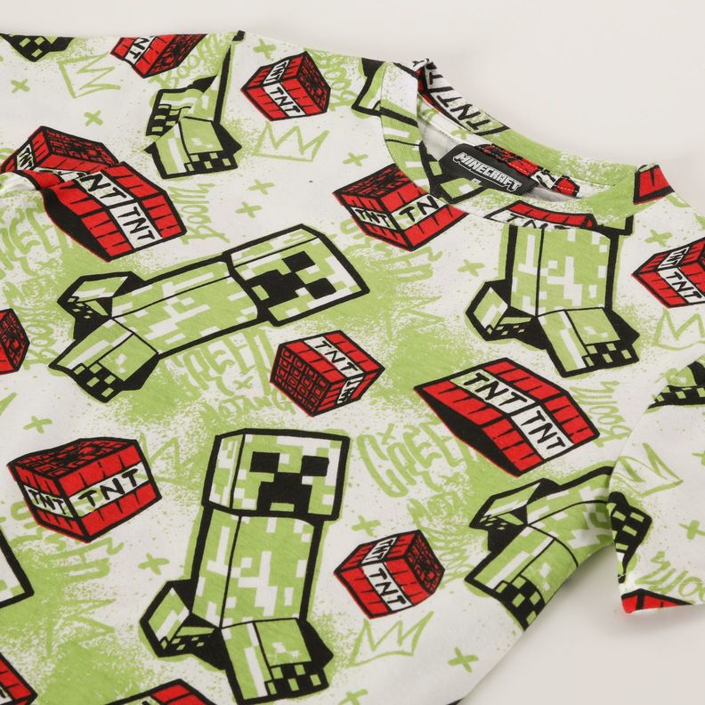 Polera Manga Corta Niño Full Print Verde Minecraft-2