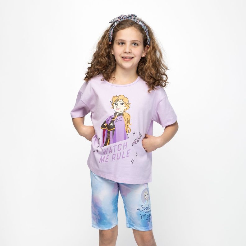 Polera Niña Watch Me Rule Frozen Morado Disney-0