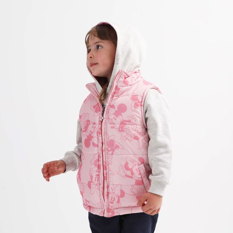 Parka Niña Minnie Details Rosado Disney-1