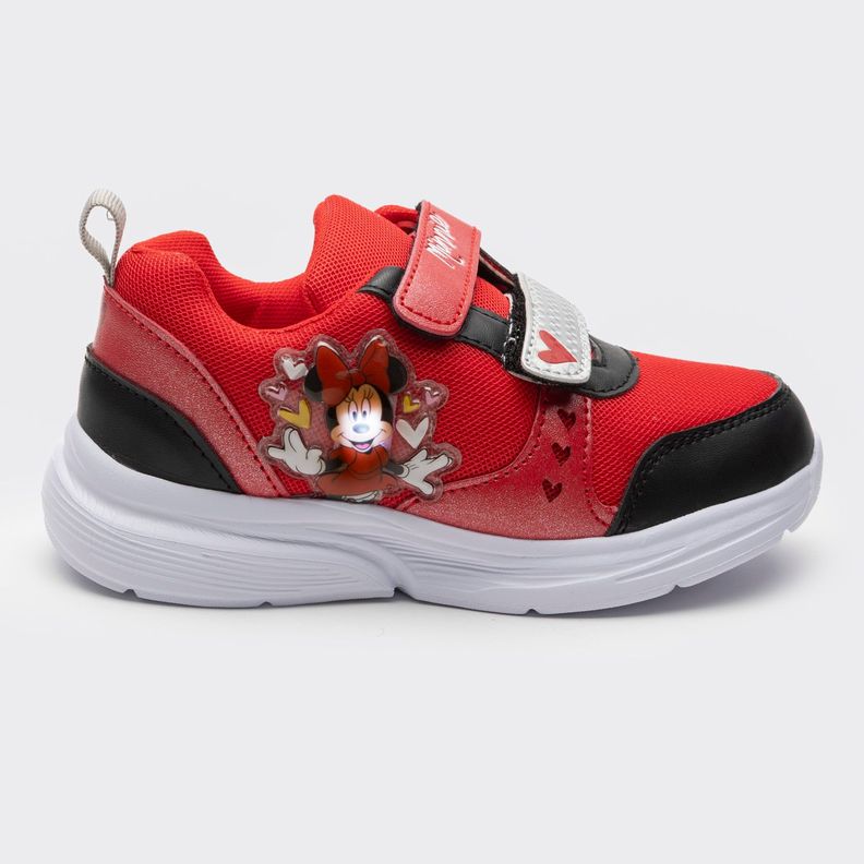 Zapatilla Con Luces En Personaje Niña Corazones Rojo Disney-0