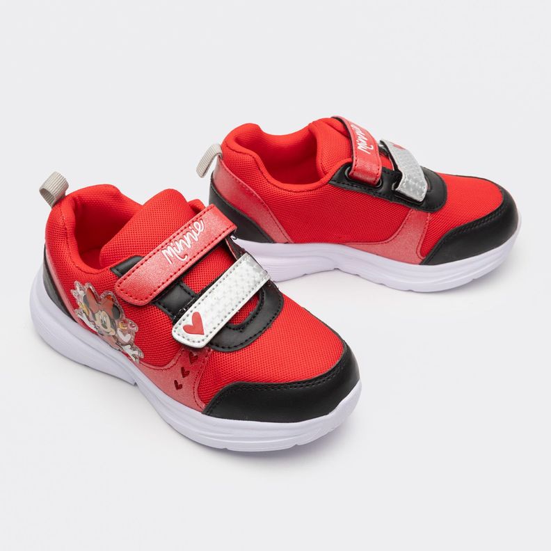 Zapatilla Con Luces En Personaje Niña Corazones Rojo Disney-1