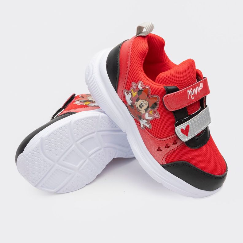 Zapatilla Con Luces En Personaje Niña Corazones Rojo Disney-2