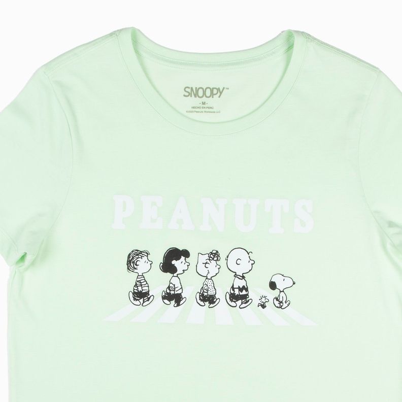 Polera Mujer Peanuts Street Verde Snoopy-2