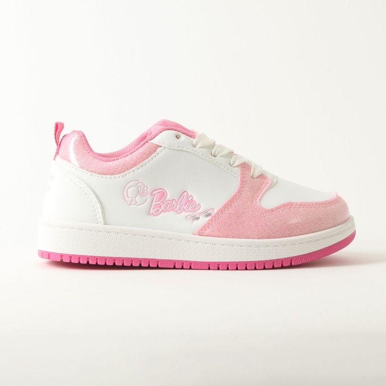 Zapatilla Niña Luces En Cordones Brillos Blanco Barbie-0