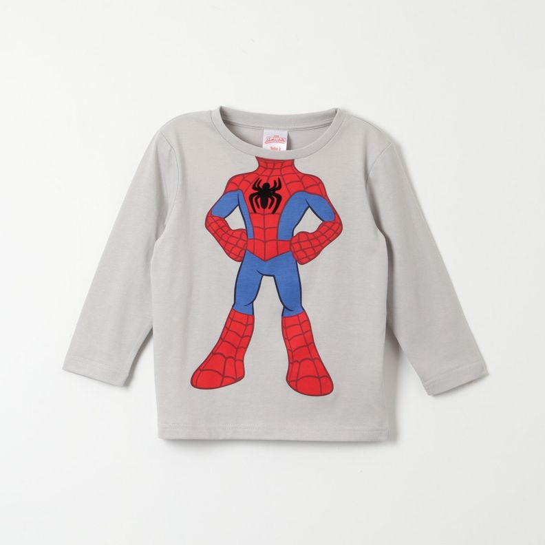 Polera Manga Larga Niño Spidey Body Gris Marvel-0