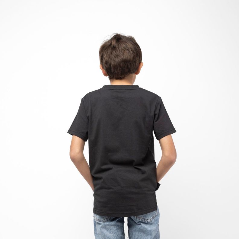 Polera Manga Corta Niño Lentejuelas Negro Minecraft-1