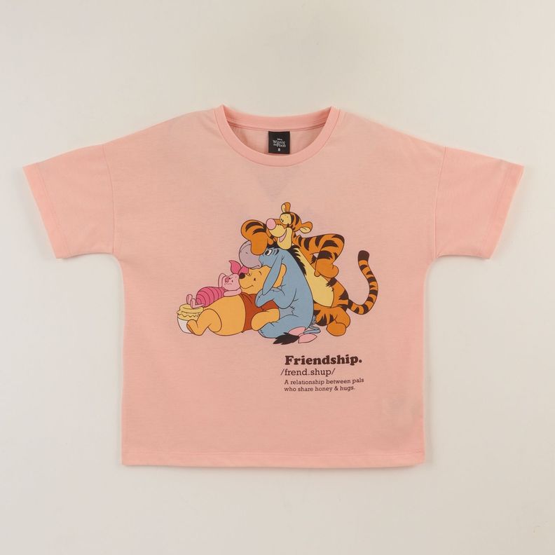 Polera Manga Corta Nina Rosado Winnie & Friends Disney