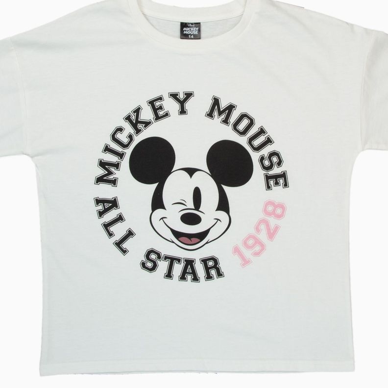 Polera Manga Larga Niña Mickey Mangas Blanco Disney-5