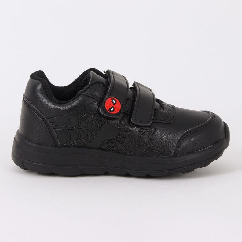 Zapatilla Escolar Nino Velcro Negro Spiderman Marvel 24