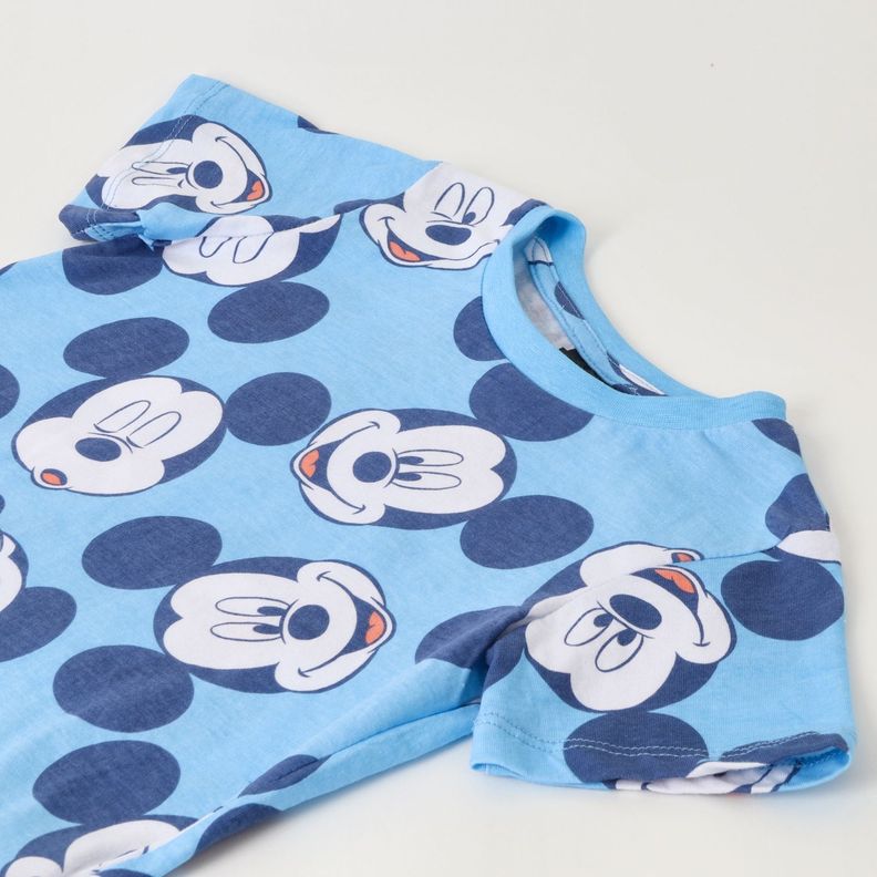 Pijama Corto Niño Mickey Full Print Celeste Disney-1