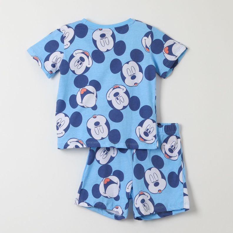 Pijama Corto Niño Mickey Full Print Celeste Disney-3