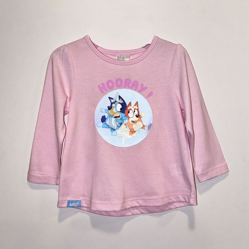 Polera Manga Larga Niña Hooray! Rosado Bluey-0