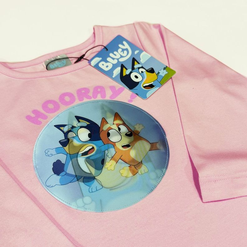 Polera Manga Larga Niña Hooray! Rosado Bluey-2