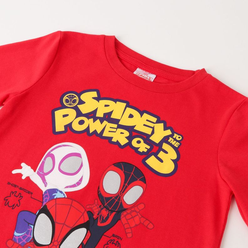 Polera Manga Larga Niño Spidey Power Of 3 Rojo Marvel-1