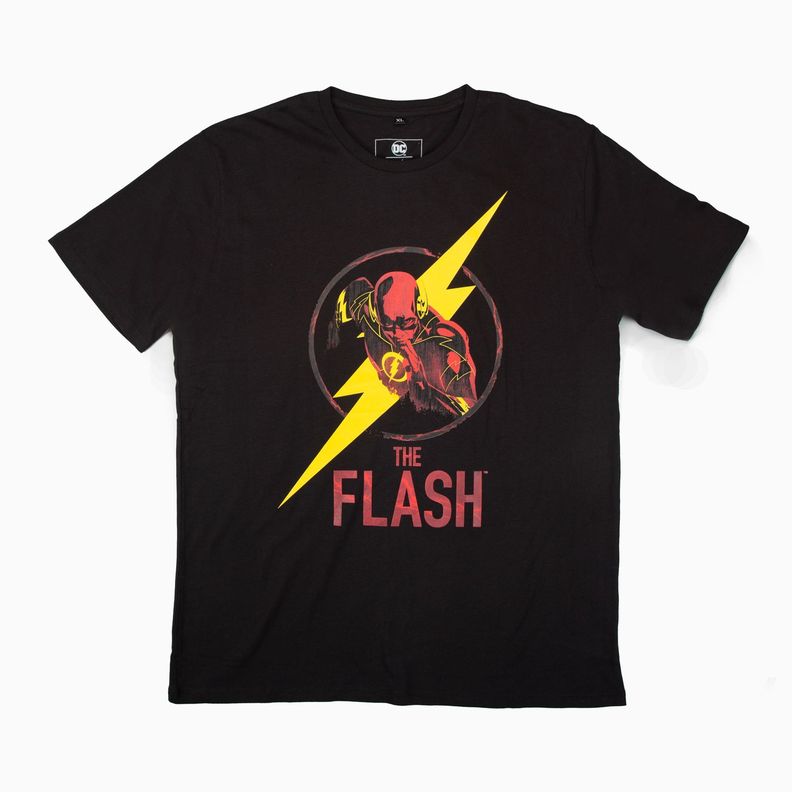 Polera Hombre The Flash Rayo Negro Dc Comics-0