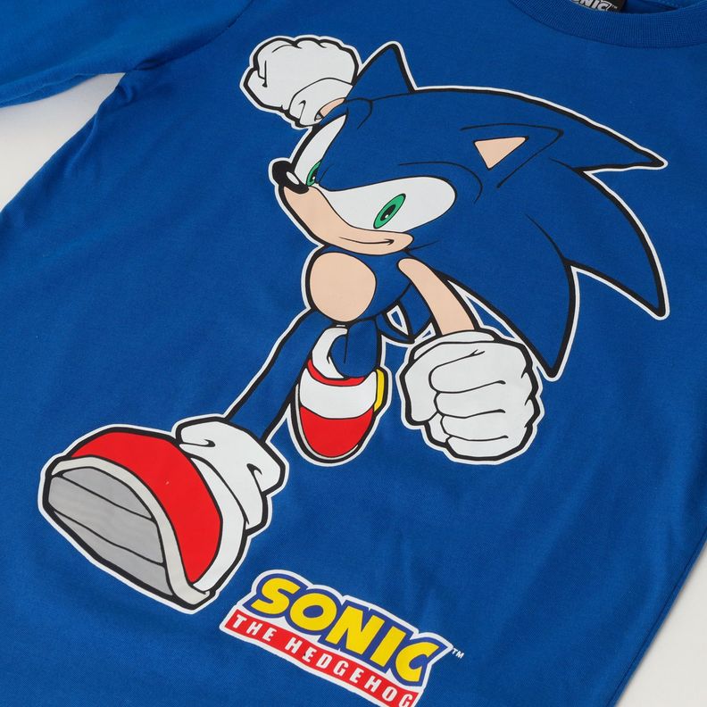 Polera Manga Larga Niño Running Azul Sonic-1