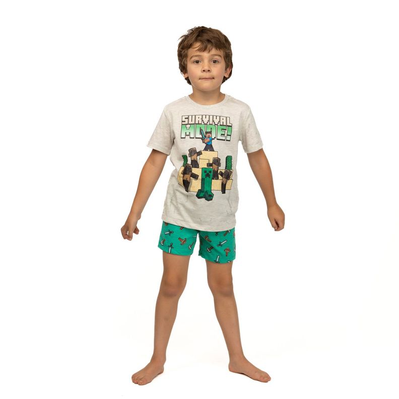 Pijama Niño SURVIVAL Gris Minecraft-0