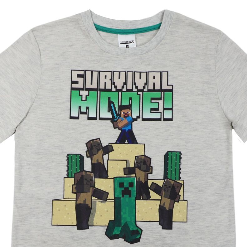 Pijama Niño SURVIVAL Gris Minecraft-4