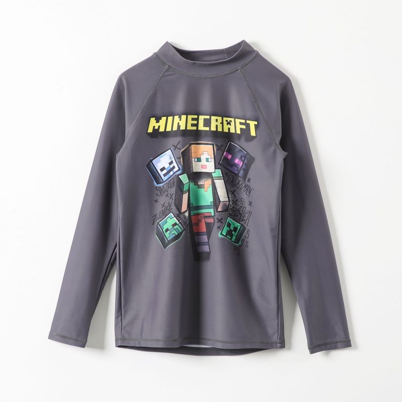 Polera Uv Niño Personajes Gris Minecraft-0