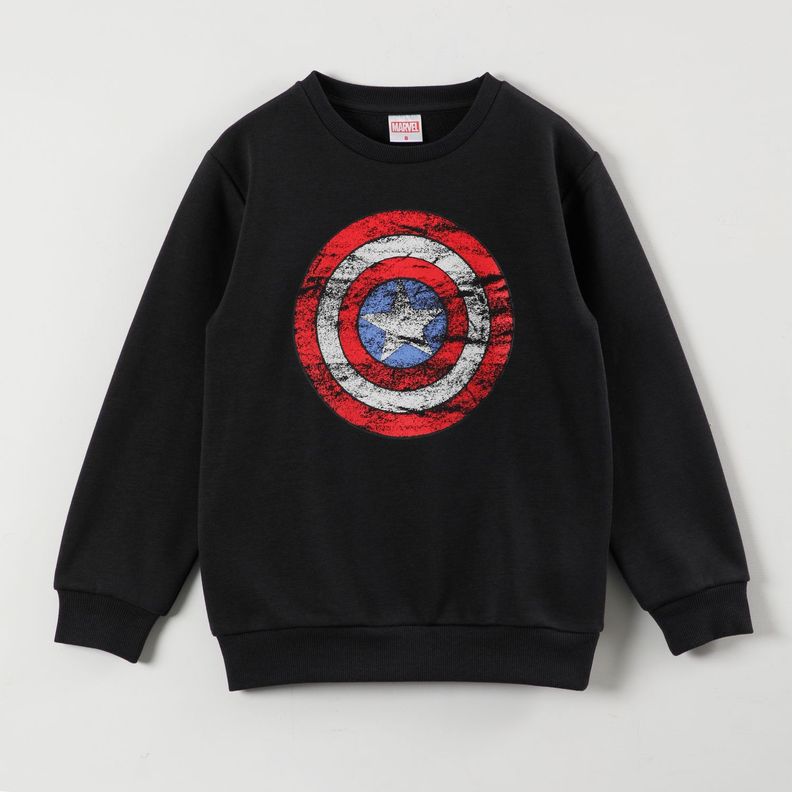 Poleron Niño Avengers Escudo Negro Marvel-0