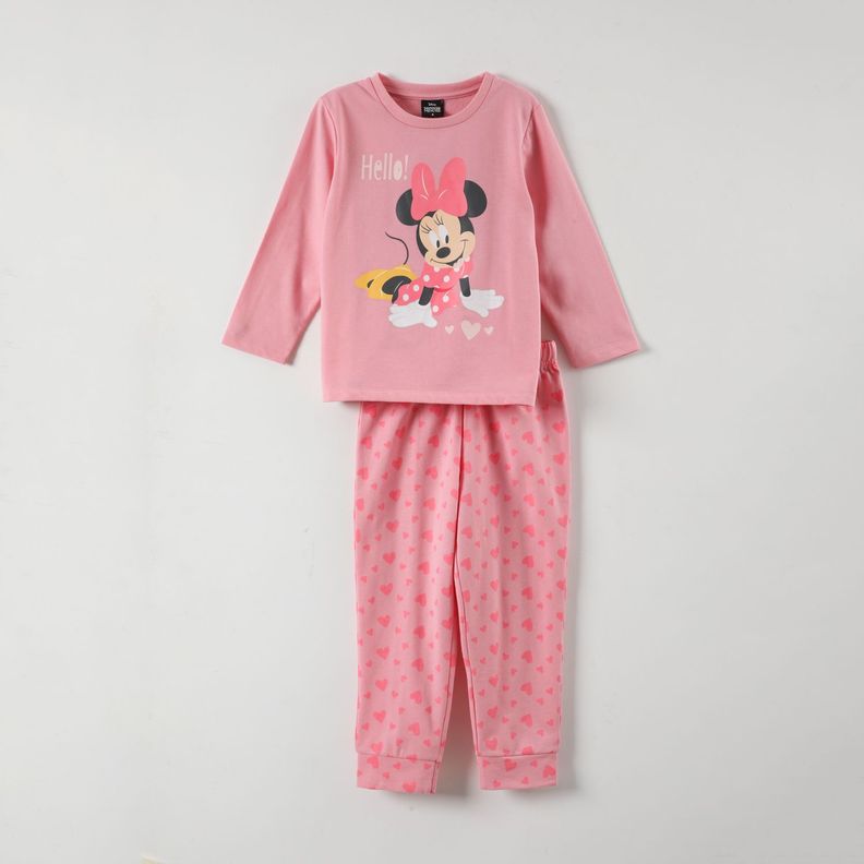 Conjunto Pijama Niña Minnie Hello! Rosado Disney-0