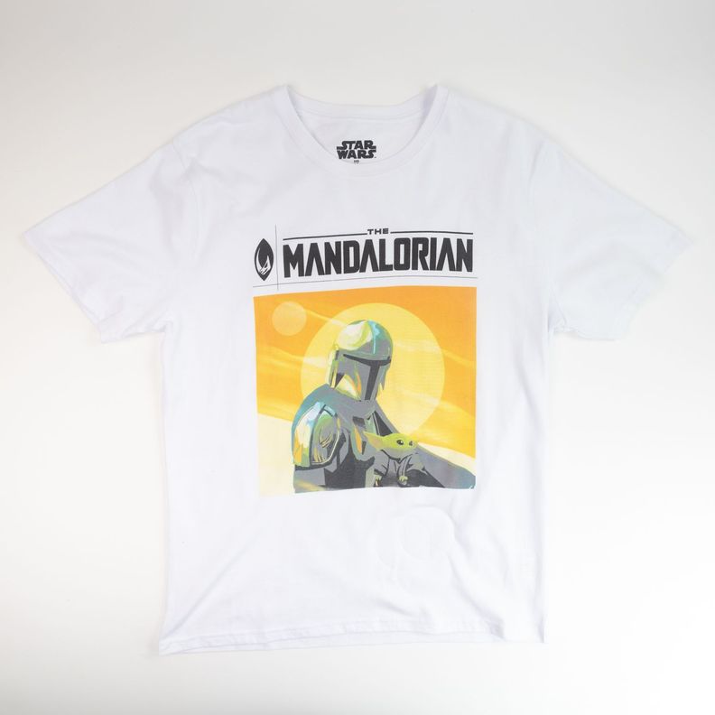 Polera Hombre Mandalorian Picture Blanco Star Wars-0