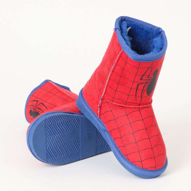 Bota Chiporro Niño Spiderman Peludo Rojo Marvel-2