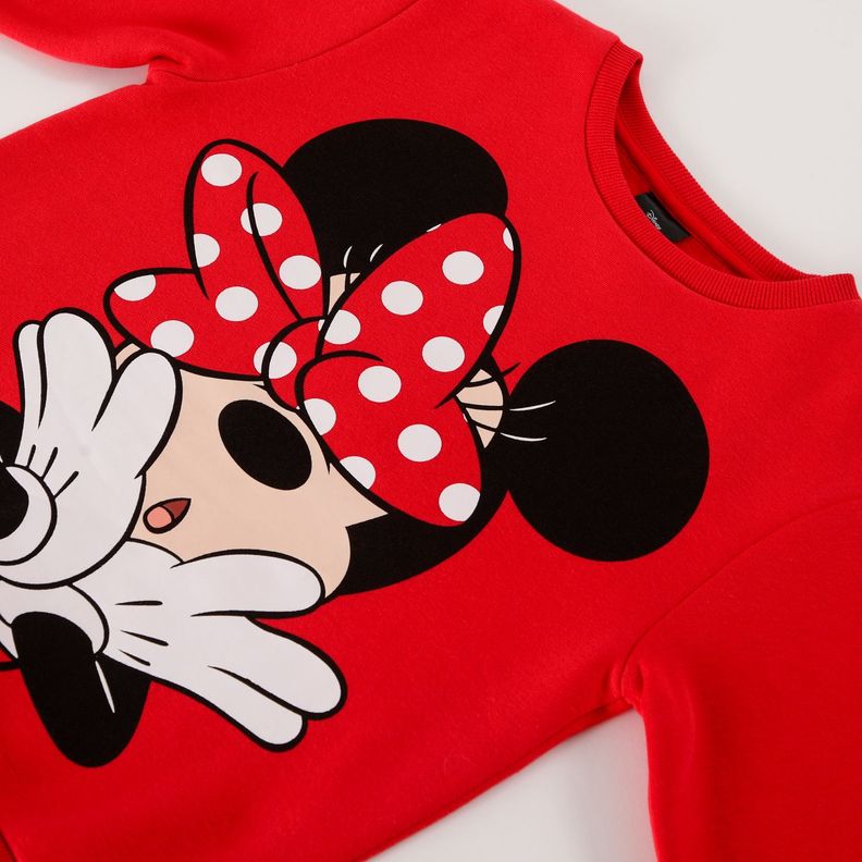 Poleron Cerrado Niña Minnie Sorpresa Rojo Disney-1