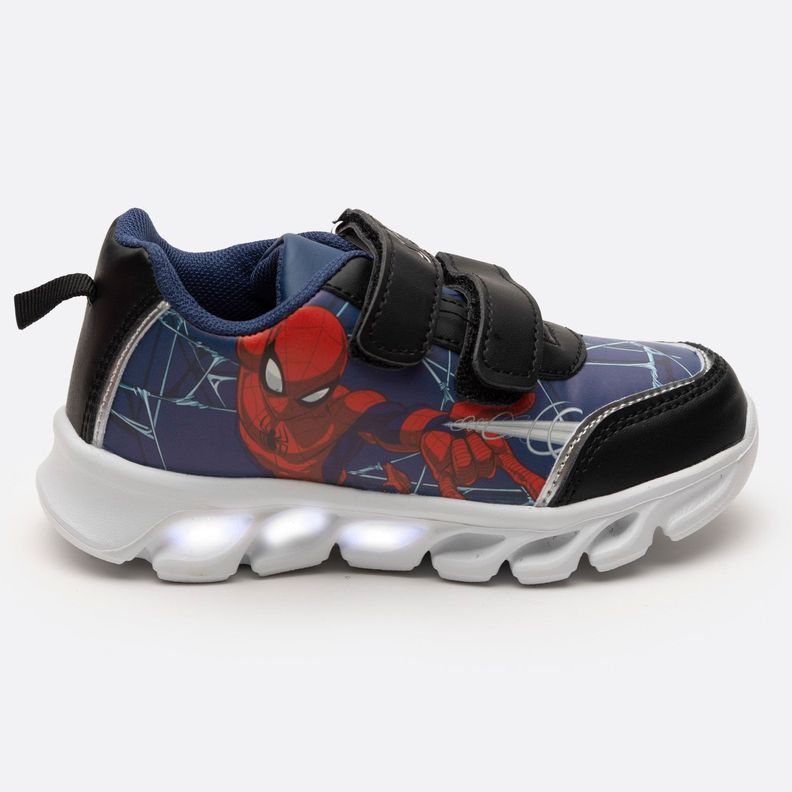 Zapatilla Con Luces Niño Accion Spiderman Azul Marvel-0