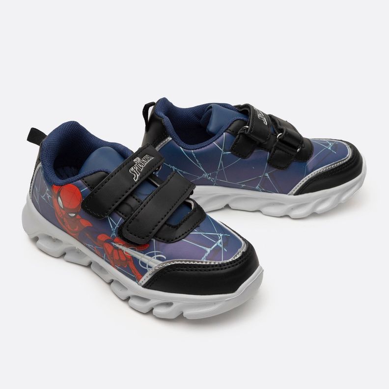 Zapatilla Con Luces Niño Accion Spiderman Azul Marvel-1