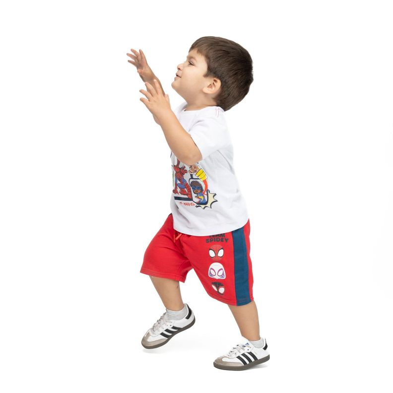 Short Niño Spidey Caras Comics Rojo Marvel-1