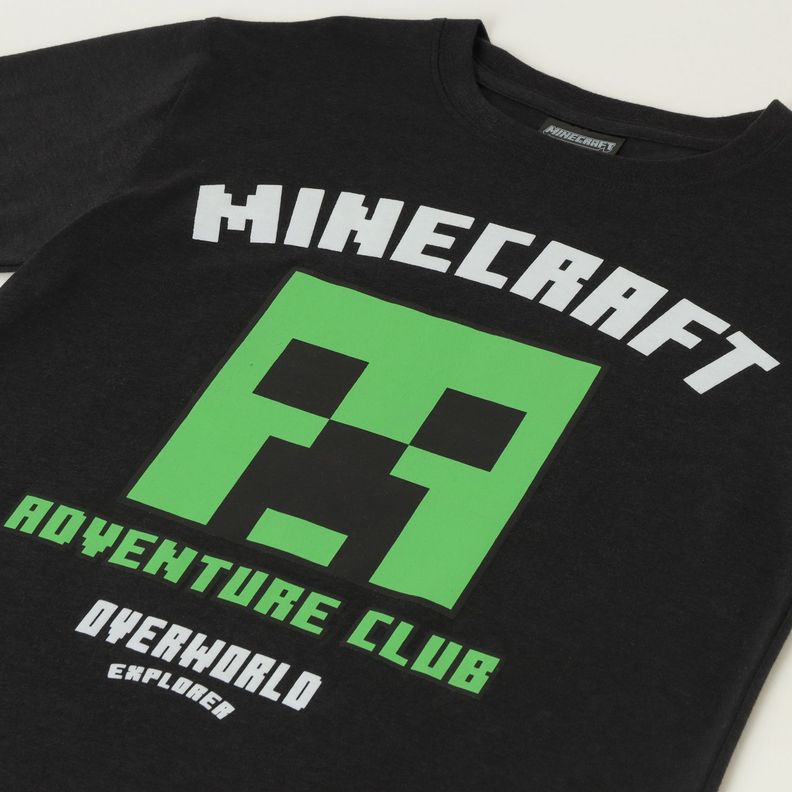 Polera Manga Larga Niño Adventure Club Negro Minecraft-1